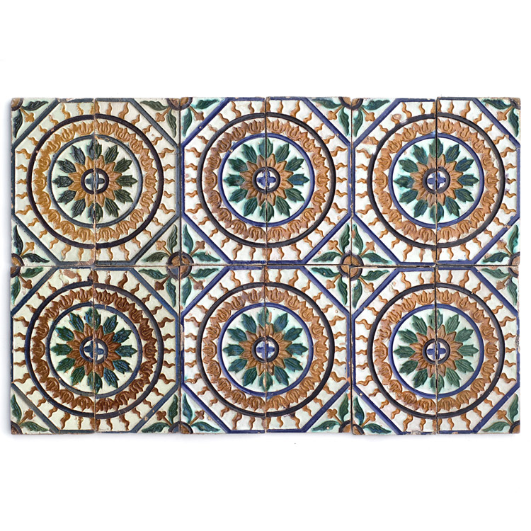 Azulejos técnica de "Arista" siglo XIX, Triana (Sevilla).