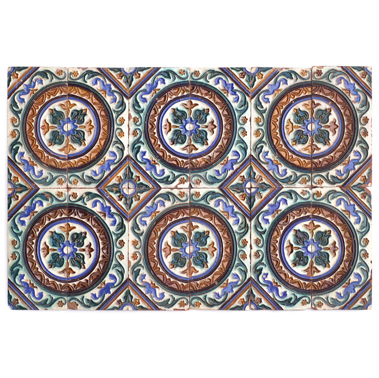Azulejos técnica de "Arista" siglo XIX, Triana (Sevilla).