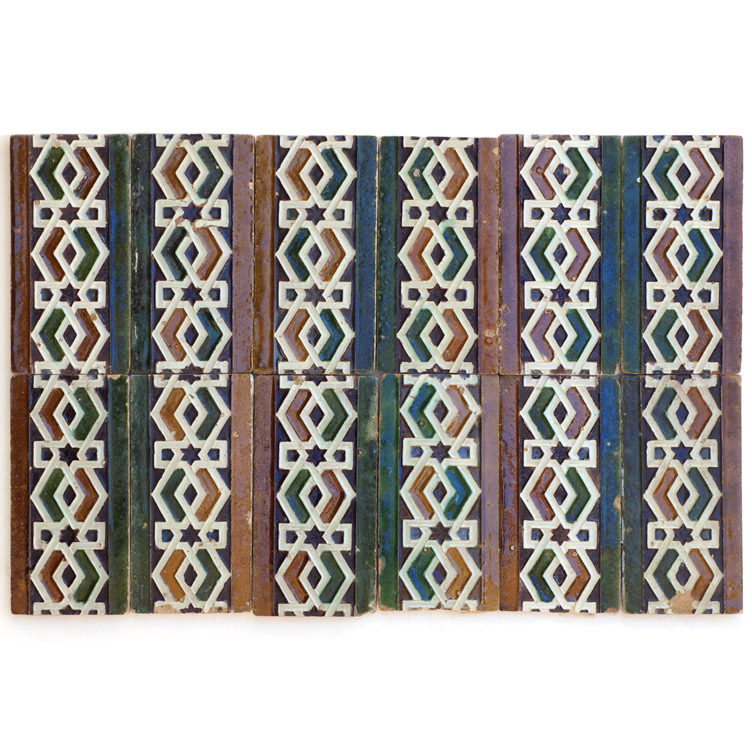 Azulejos técnica de "Arista" siglo XIX, Triana (Sevilla).