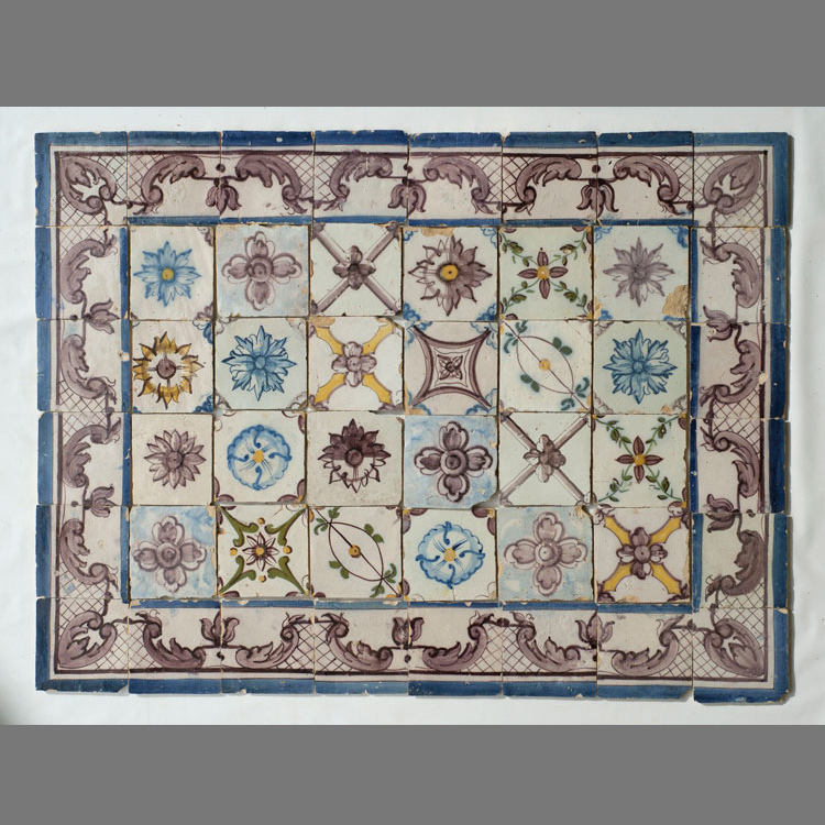 Azulejos decorados a pincel del siglo XVIII, Portugal