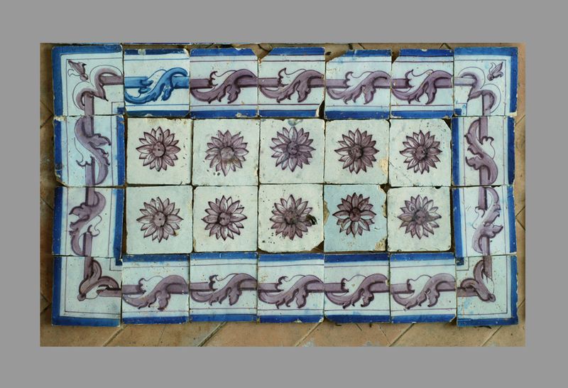 Azulejos decorados a pincel del siglo XVIII, Portugal - vista 6