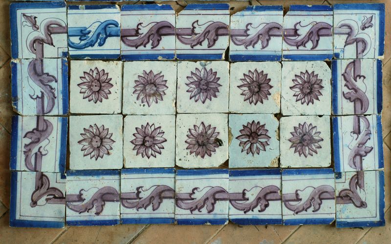 Azulejos decorados a pincel del siglo XVIII, Portugal - vista 7