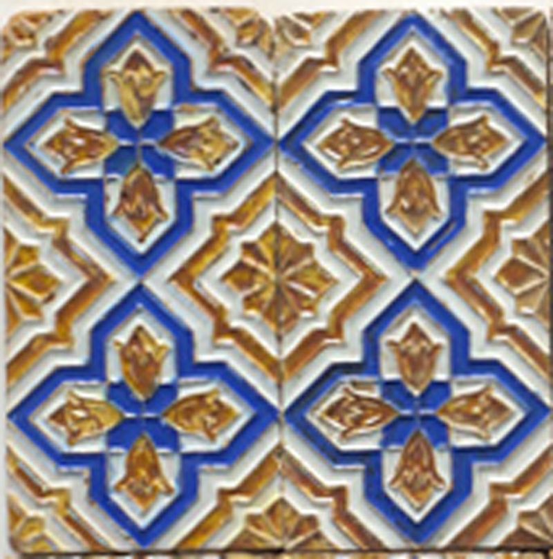 Azulejos dorados, tecnica de "Arista" s.XIX Triana (Sevilla). - vista 13