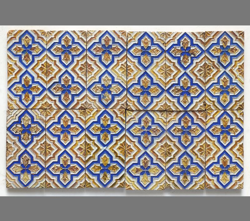 Azulejos dorados, tecnica de "Arista" s.XIX Triana (Sevilla). - vista 3