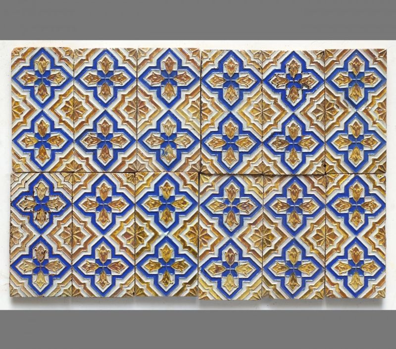 Azulejos dorados, tecnica de "Arista" s.XIX Triana (Sevilla). - vista 4