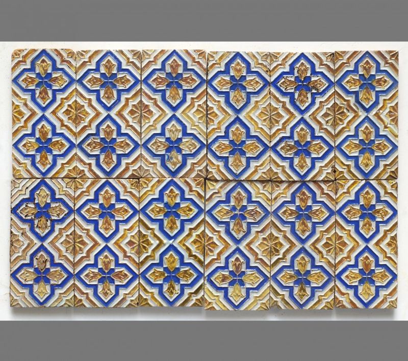Azulejos dorados, tecnica de "Arista" s.XIX Triana (Sevilla). - vista 6