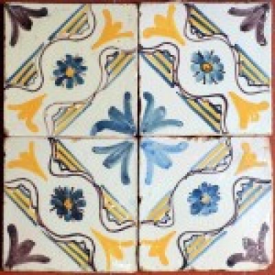 Azulejos "decorados a pincel" de Talavera de la Reina (Toledo) s.XVII - vista 2