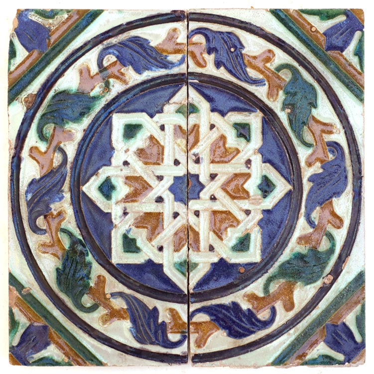 Azulejos de tecnica de "Arista" del siglo XIX, Triana (Sevilla).
