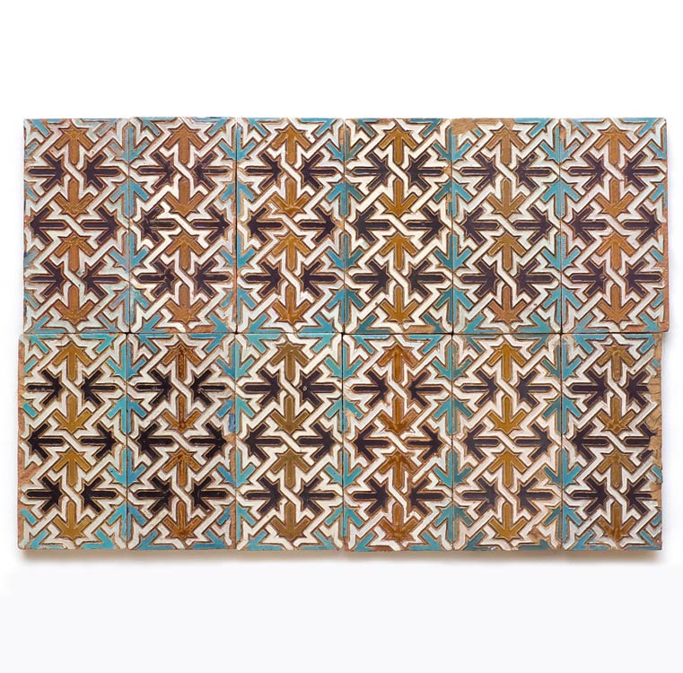 Azulejos técnica de “Cuerda seca” siglo XIX, Triana (Sevilla).