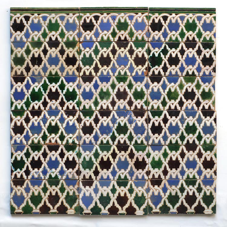 Azulejos técnica de “Cuerda seca”, siglo XIX, Triana (Sevilla).