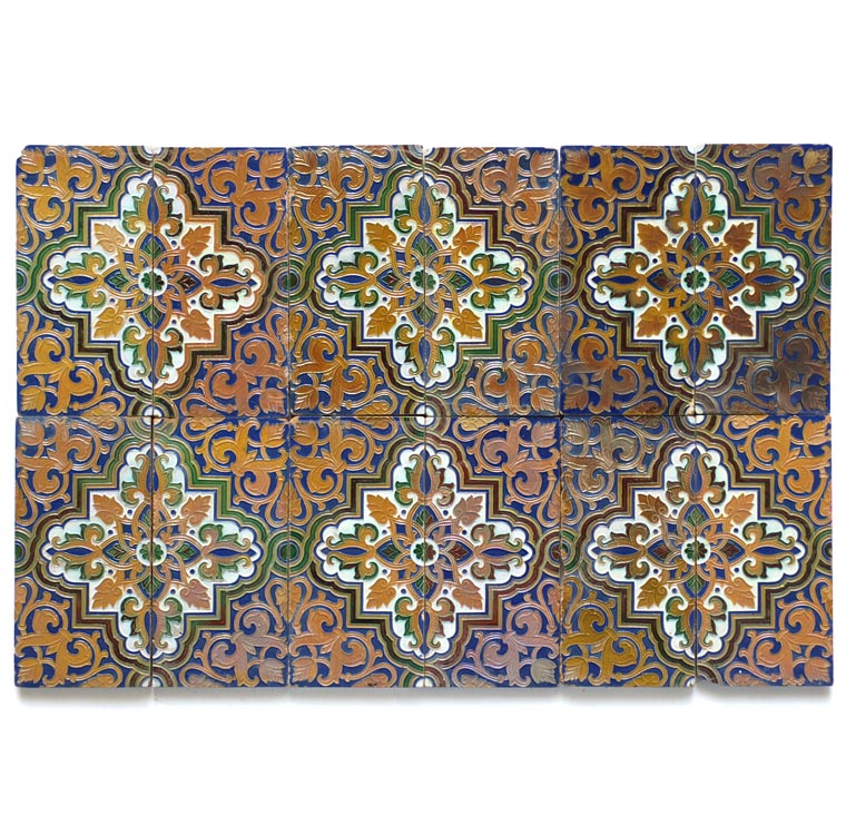 Azulejos tecnica de “Arista”, siglo XIX, Triana (Sevilla).