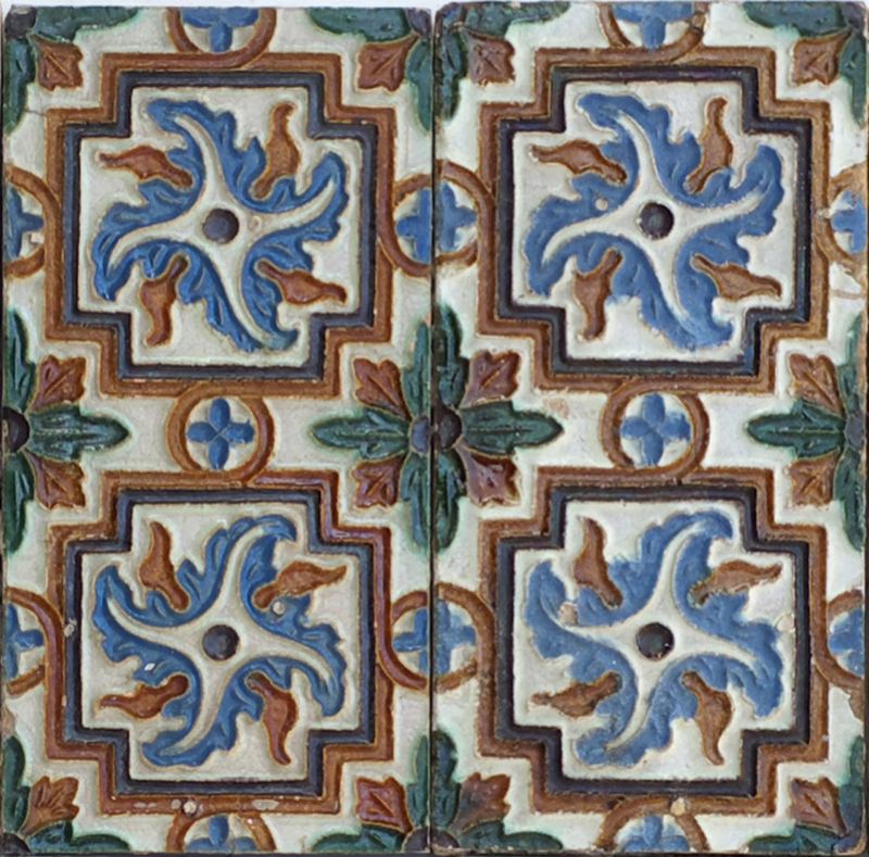Azulejos tecnica de “Arista”, siglo XIX, Triana (Sevilla). - vista 2