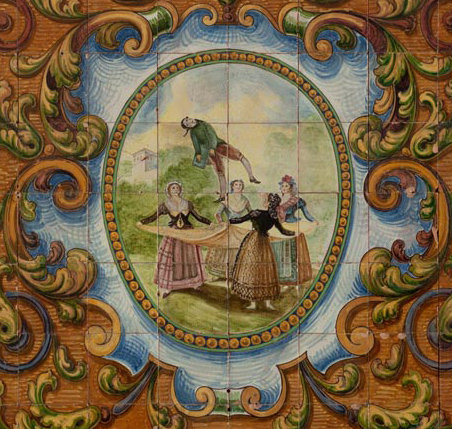 Mural de azulejos decorados a pincel, siglo XIX, Triana (Sevilla) - vista 2