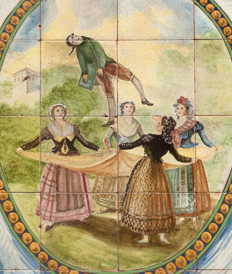 Mural de azulejos decorados a pincel, siglo XIX, Triana (Sevilla) - vista 3