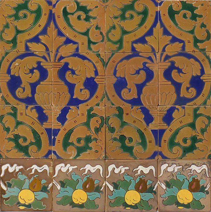 Azulejos técnica de “Cuerda seca”, siglo XIX, Triana (Sevilla). - vista 2