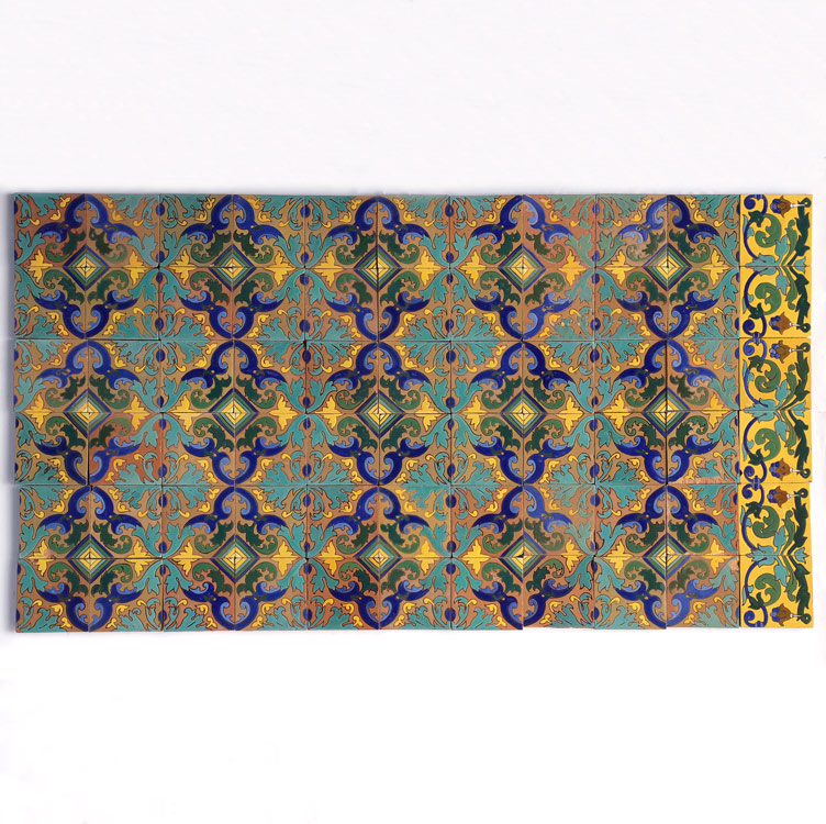 Azulejos técnica de “Cuerda seca”, siglo XIX, Triana (Sevilla).