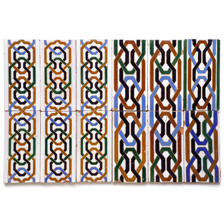 Azulejos técnica de “Cuerda seca”, siglo XIX, Triana (Sevilla).