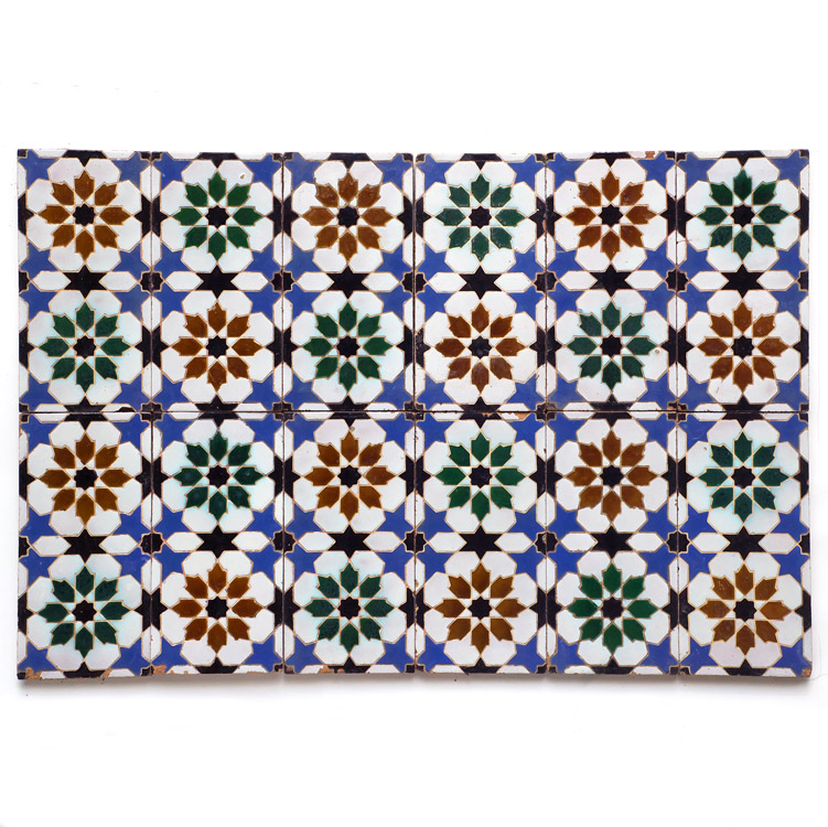 Azulejos técnica de “Cuerda seca” siglo XIX, Triana (Sevilla).