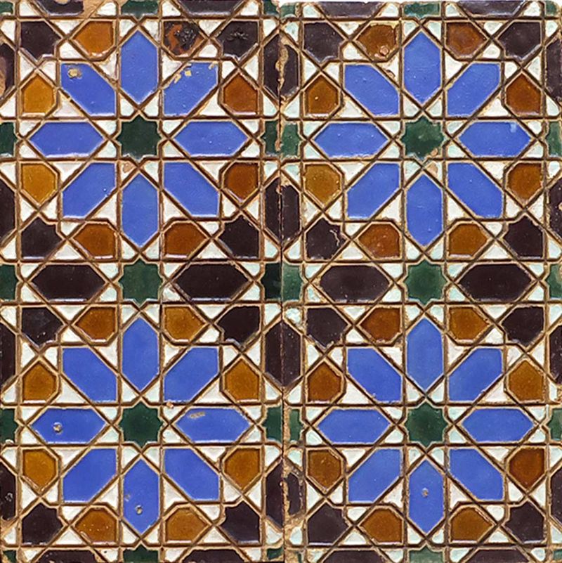 Azulejos técnica de “Cuerda seca”, siglo XIX, Triana (Sevilla). - vista 2