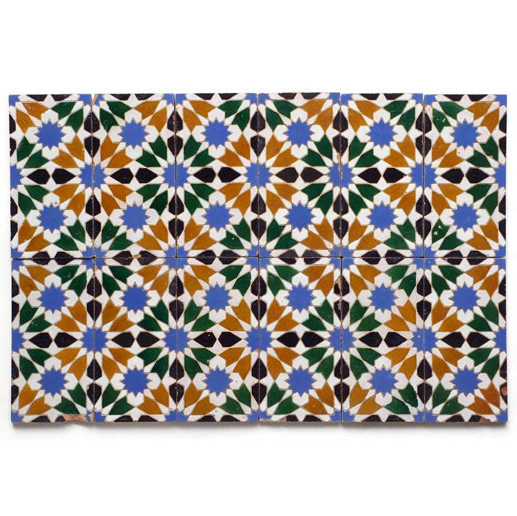 Azulejos técnica de "Cuerda seca" siglo XIX, Triana (Sevilla).
