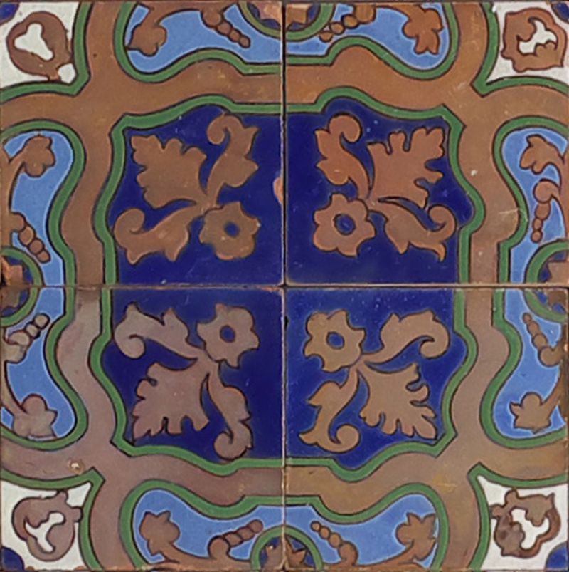 Azulejos técnica de “Cuerda seca”, siglo XIX, Triana (Sevilla). - vista 2