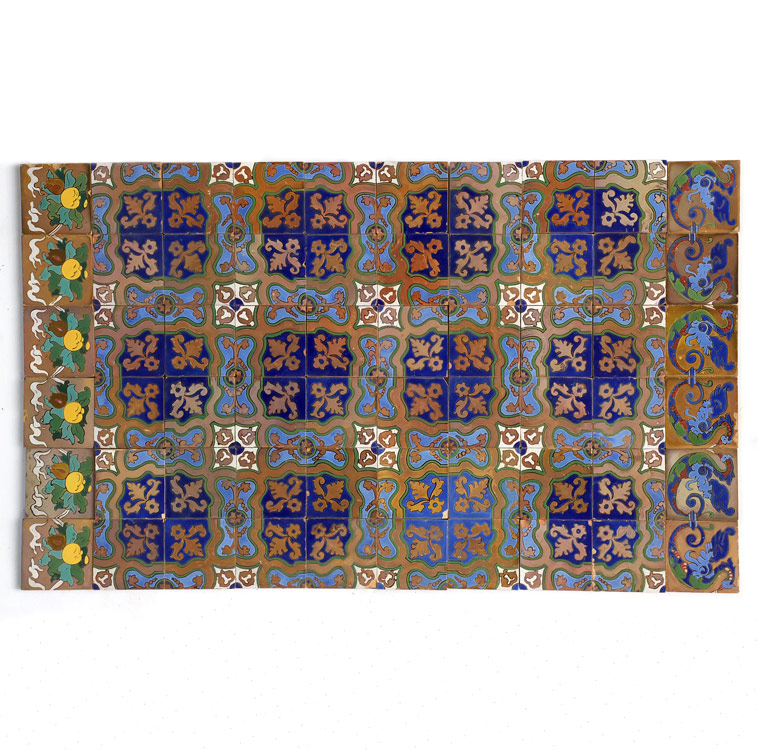 Azulejos técnica de “Cuerda seca”, siglo XIX, Triana (Sevilla).