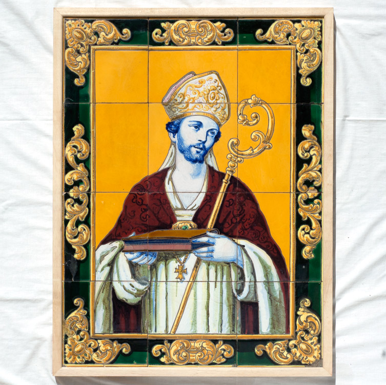Retablo cerámico de "Cuerda Seca", siglo XIX, Triana (Sevilla).