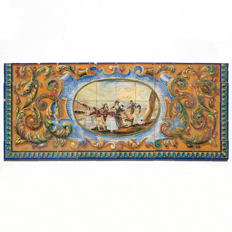Mural de azulejos decorados a pincel, siglo XIX, Triana (Sevilla).